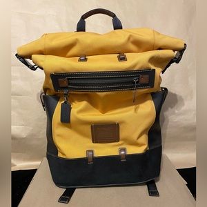 Coach Roll Top Backpack in Cordura and Suede